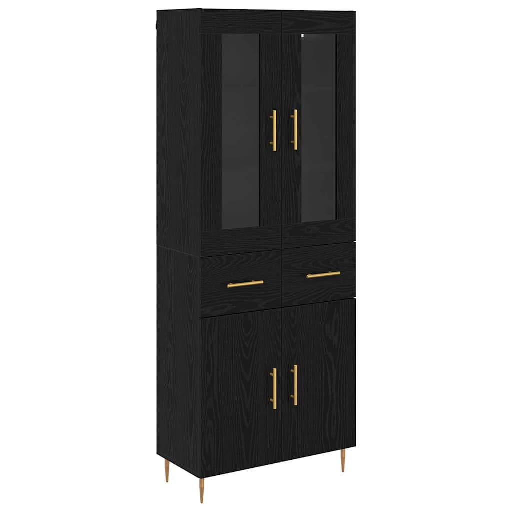 Highboard 2 stk. Sort eg 69,5 x 34 x 180 cm Konstrueret træ