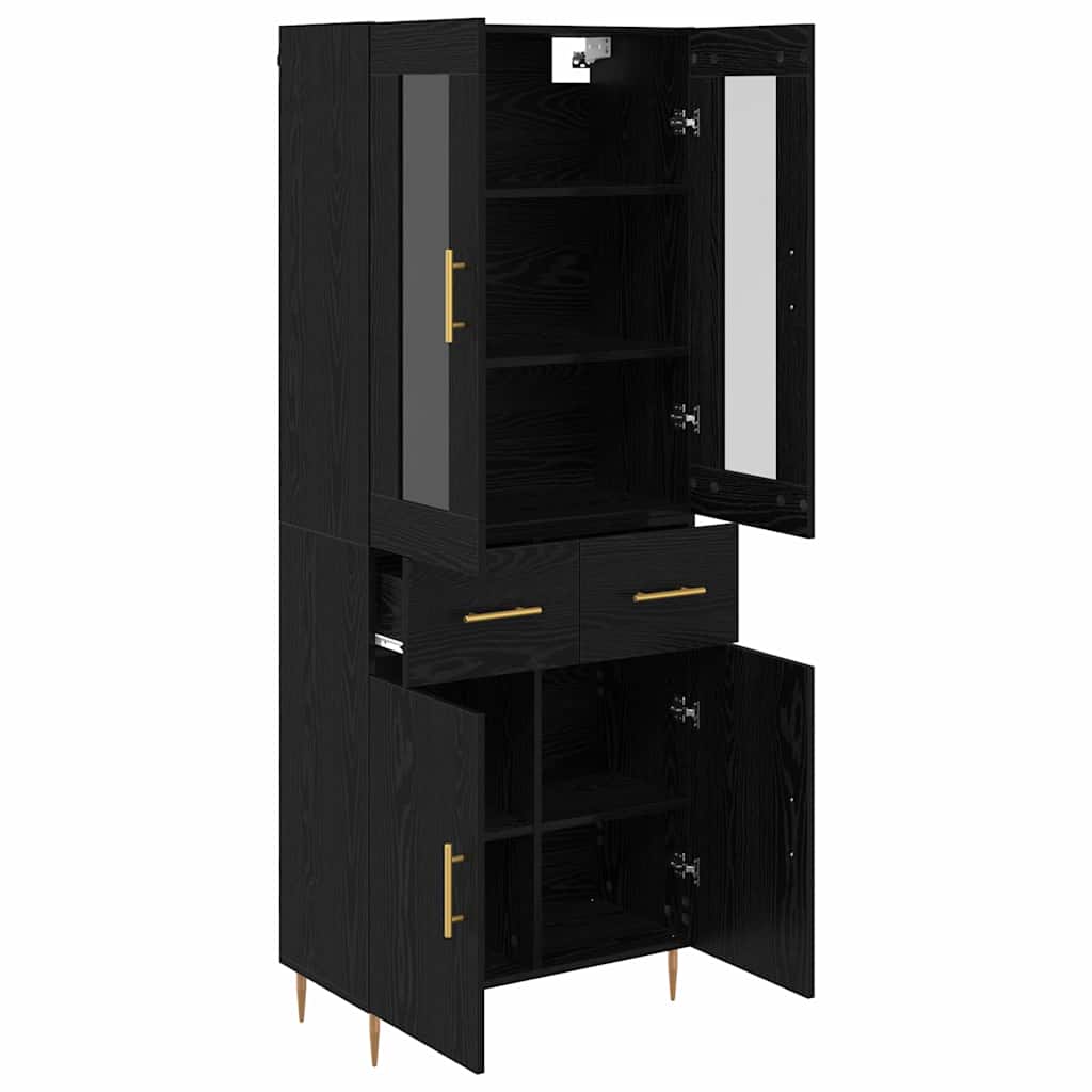 Highboard 2 stk. Sort eg 69,5 x 34 x 180 cm Konstrueret træ