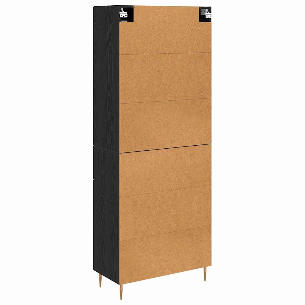 Highboard 2 stk. Sort eg 69,5 x 34 x 180 cm Konstrueret træ