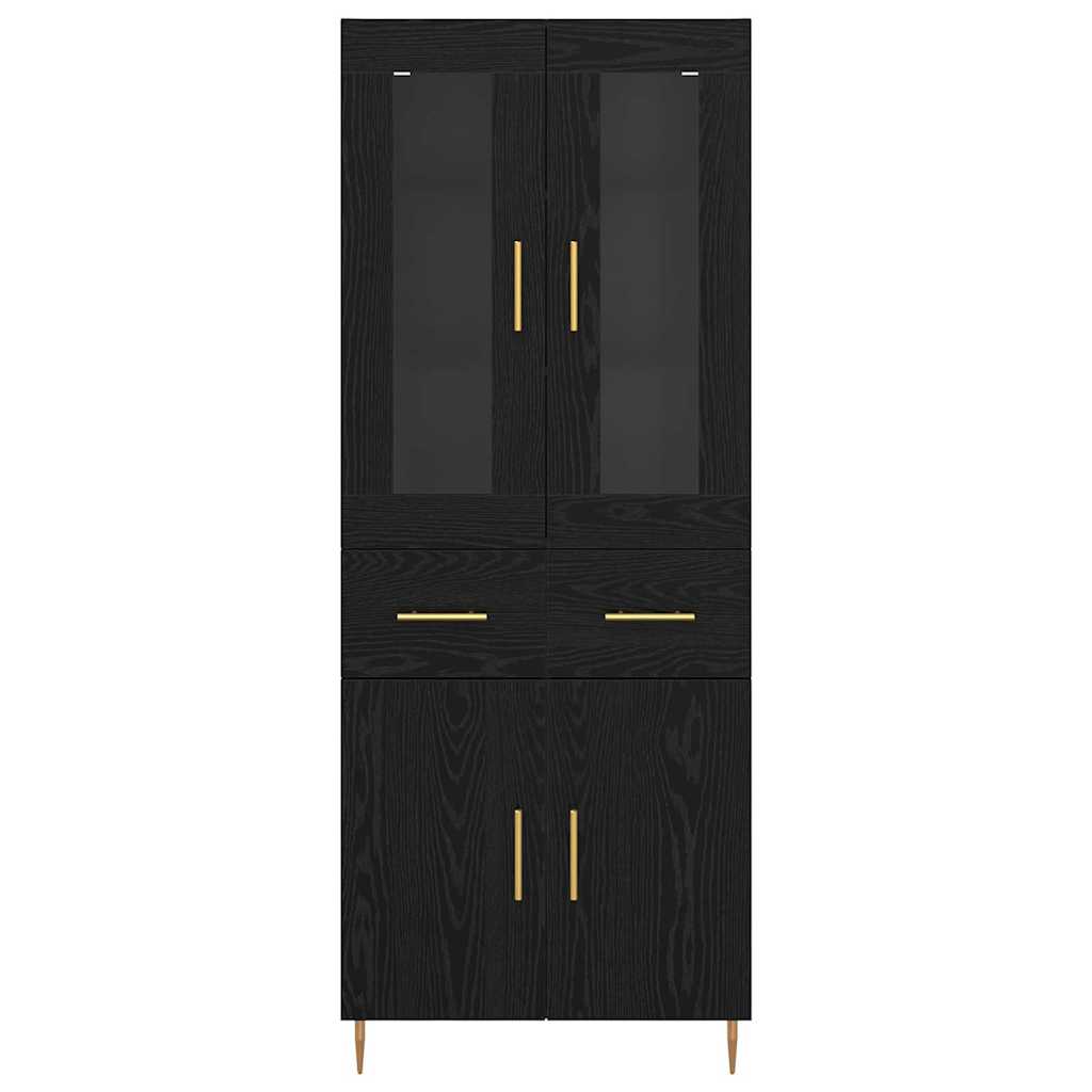 Highboard 2 stk. Sort eg 69,5 x 34 x 180 cm Konstrueret træ