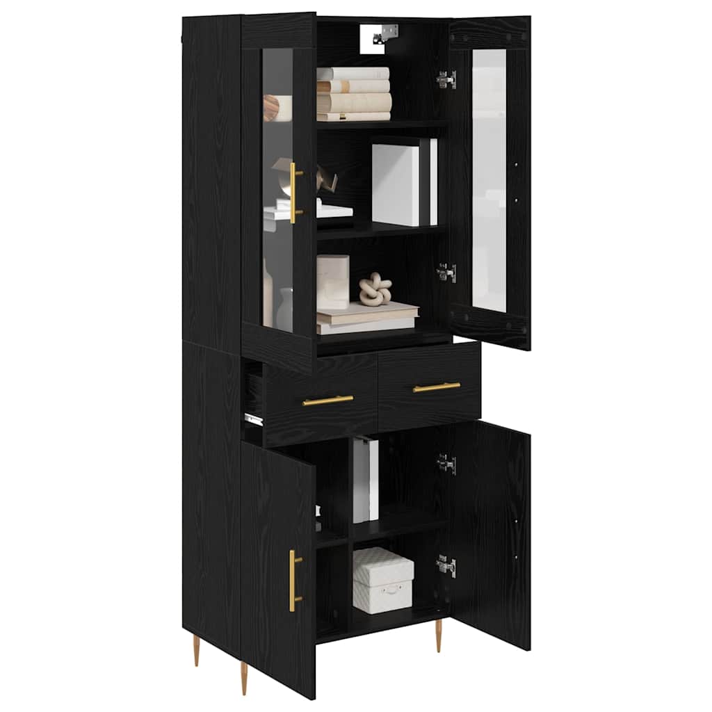 Highboard 2 stk. Sort eg 69,5 x 34 x 180 cm Konstrueret træ