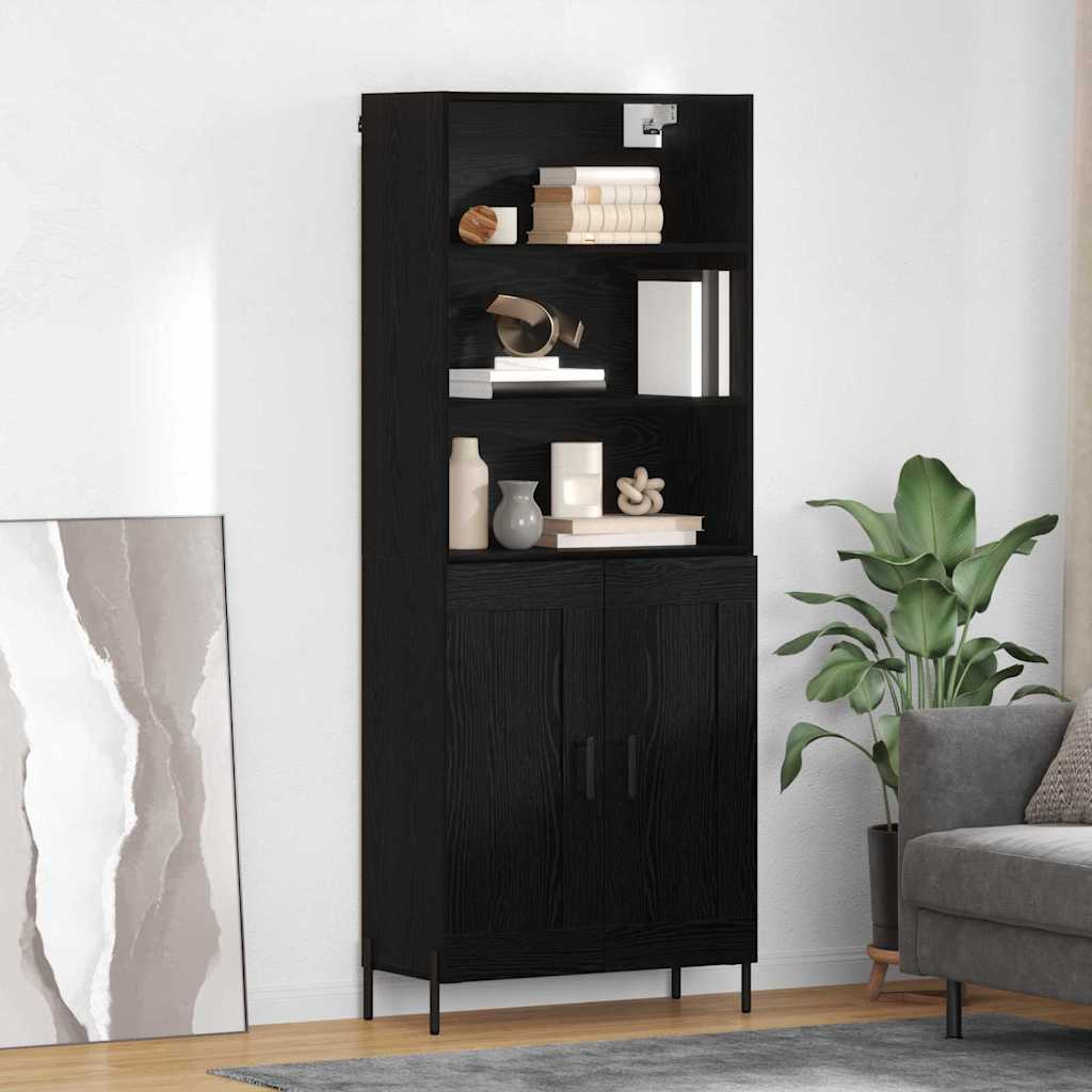 Highboard Sort eg 69,5 x 34 x 180 cm Konstrueret træ