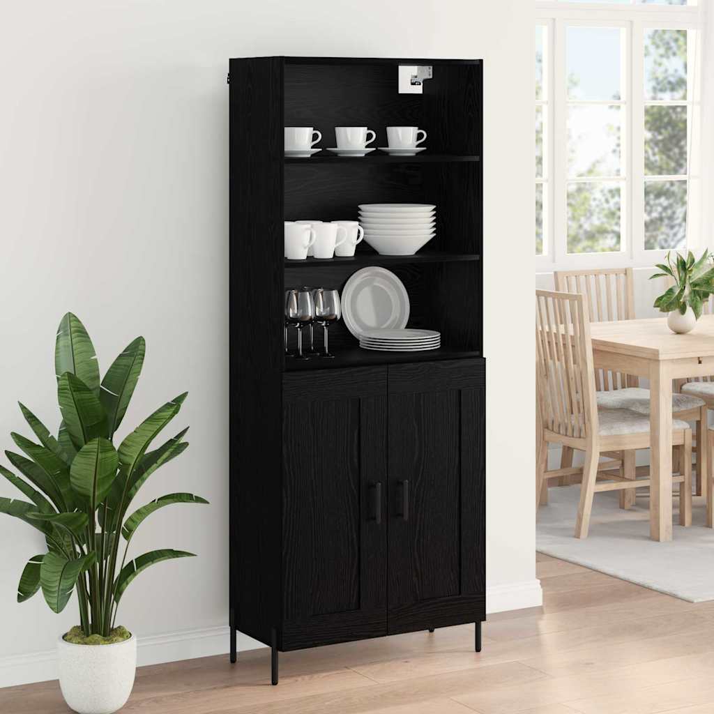 Highboard Sort eg 69,5 x 34 x 180 cm Konstrueret træ