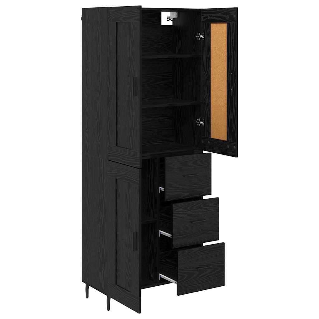 Highboard 2 stk. Sort eg 69,5 x 34 x 180 cm Konstrueret træ