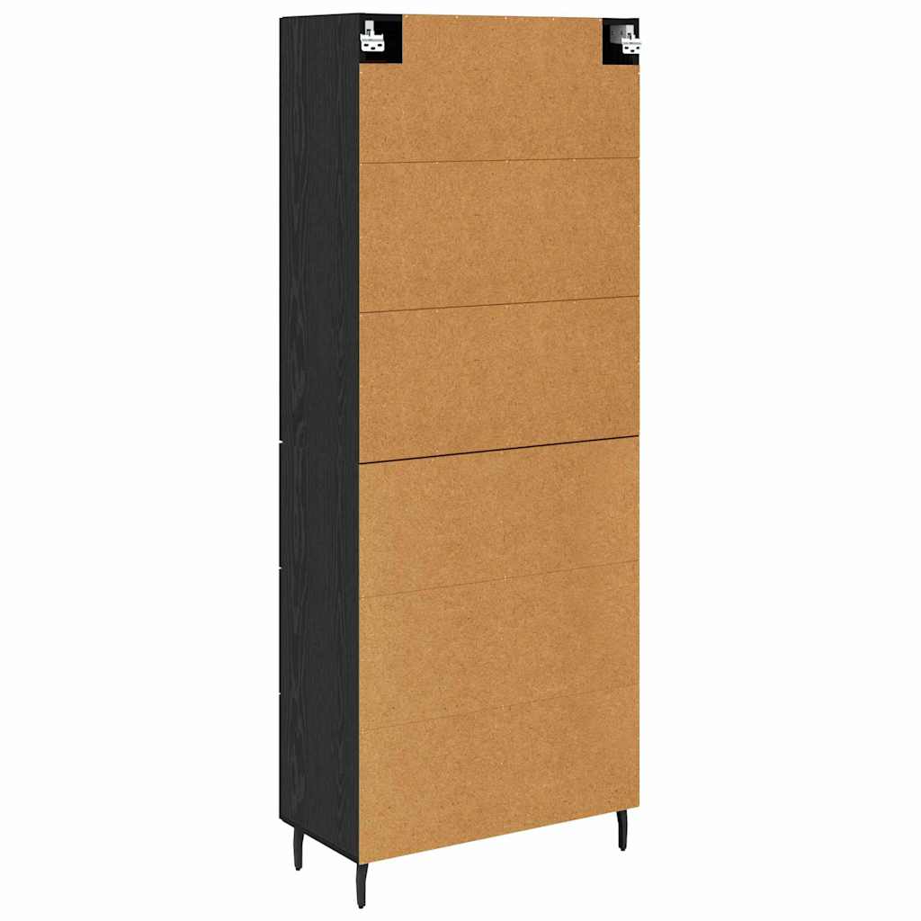 Highboard 2 stk. Sort eg 69,5 x 34 x 180 cm Konstrueret træ