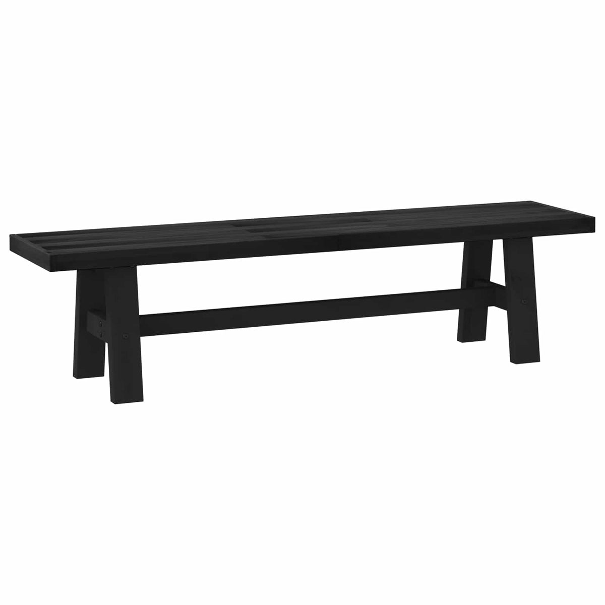 Spisebænk NOAIN 180 x 41 x 45 cm Massivt fyrretræ Sort