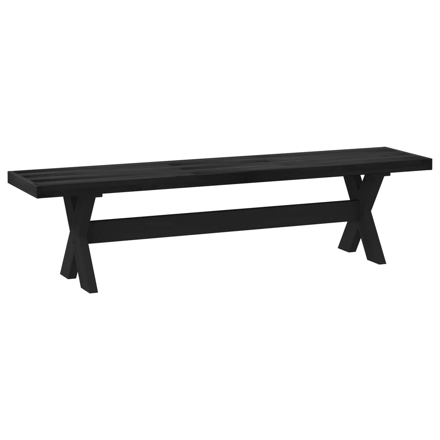 Spisebænk NOAIN 180 x 41 x 45 cm Massivt fyrretræ Sort