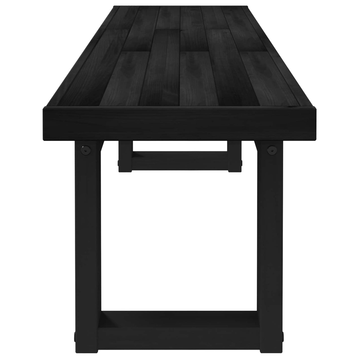 Spisebænk NOAIN 180 x 41 x 45 cm Massivt fyrretræ Sort