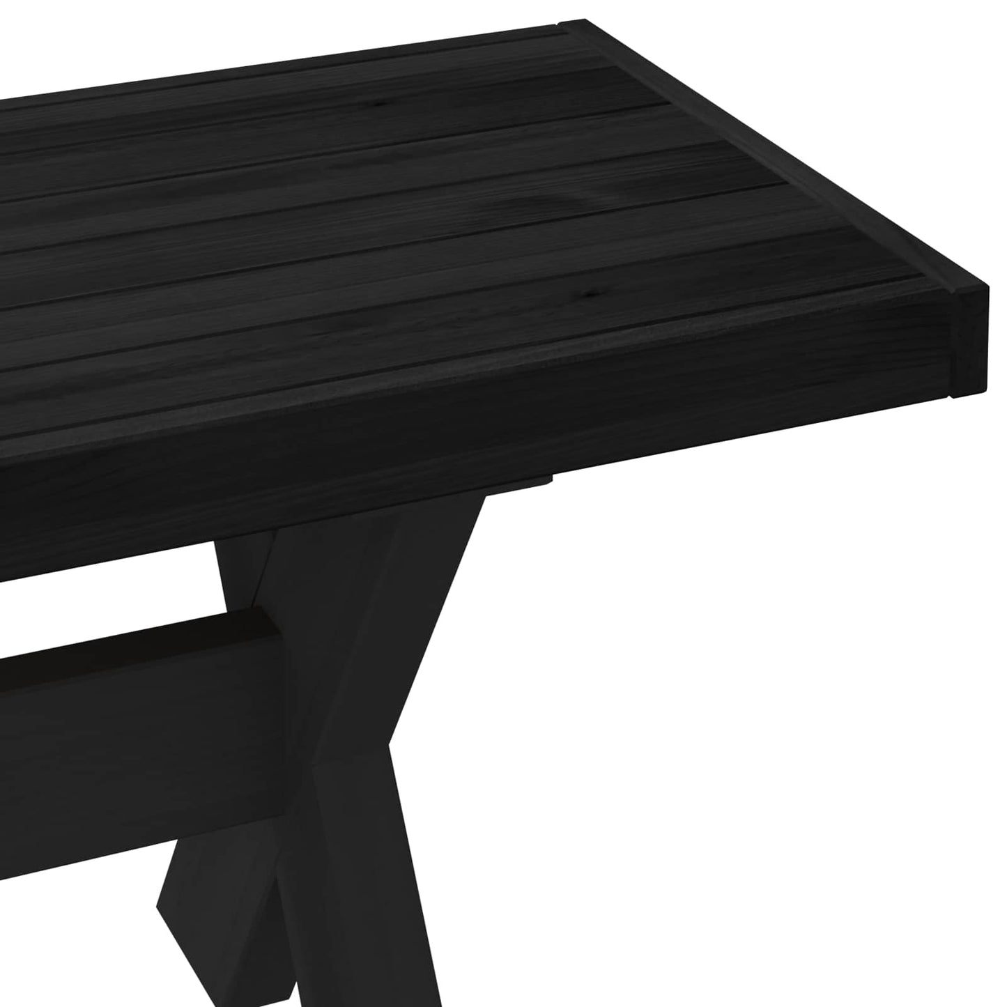 Spisebænk NOAIN 160 x 41 x 45 cm Massivt fyrretræ Sort