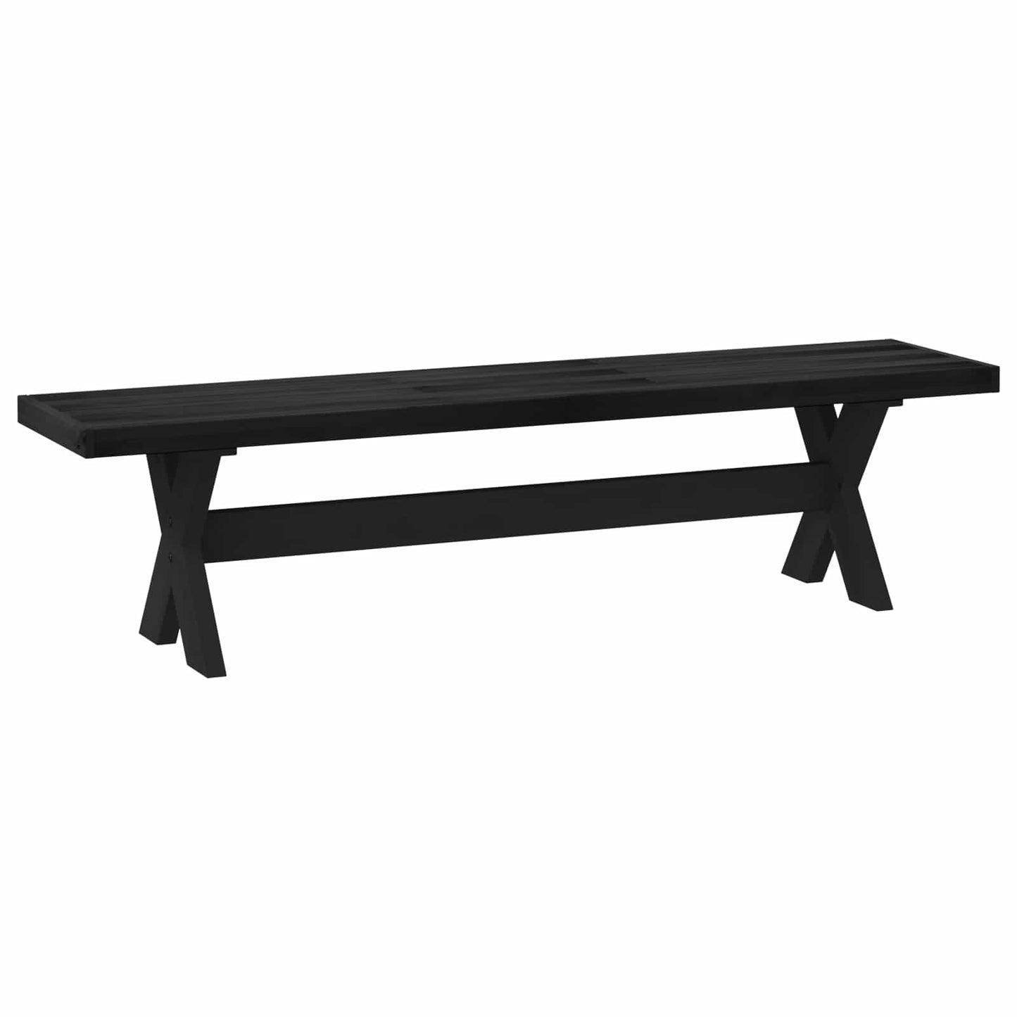 Spisebænk NOAIN 160 x 41 x 45 cm Massivt fyrretræ Sort
