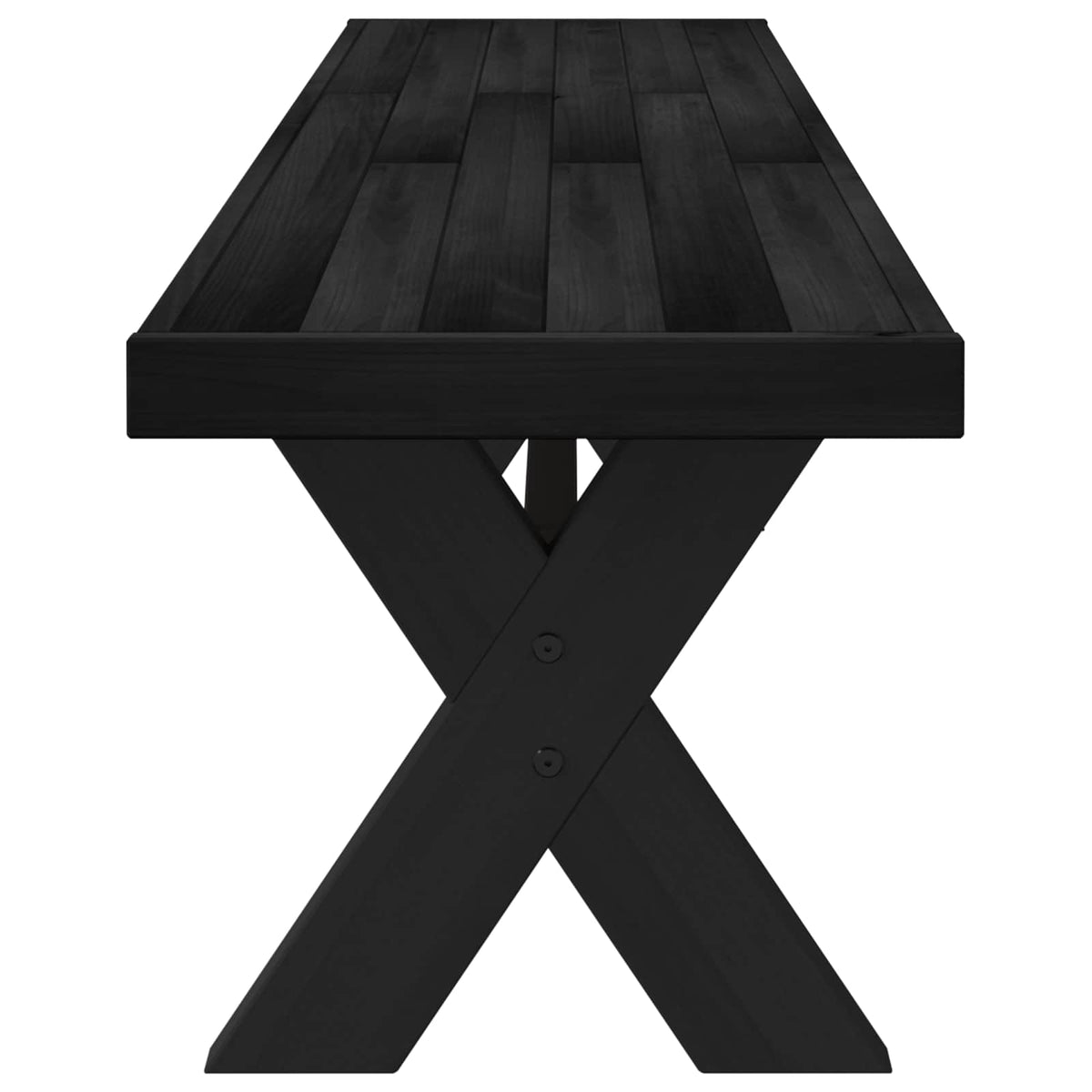 Spisebænk NOAIN 160 x 41 x 45 cm Massivt fyrretræ Sort