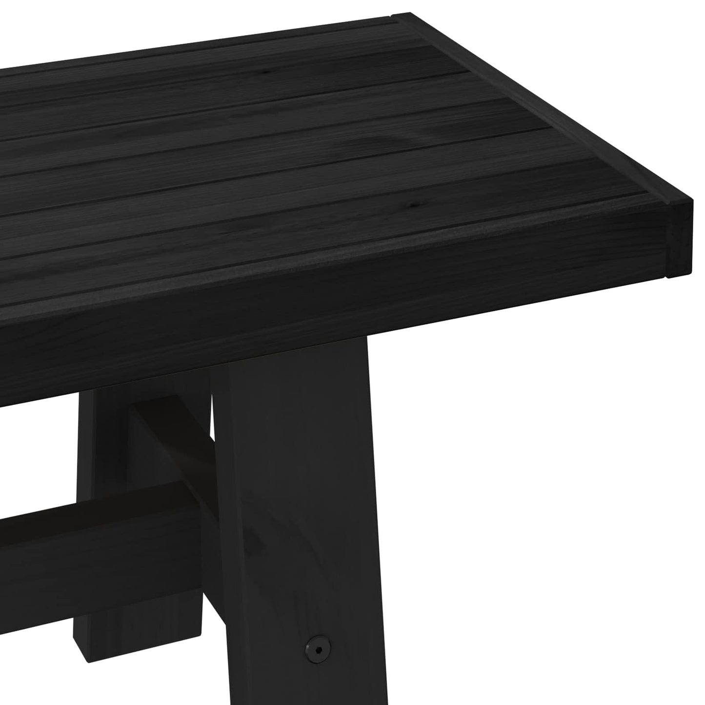 Spisebænk NOAIN 120 x 41 x 45 cm Massivt fyrretræ Sort