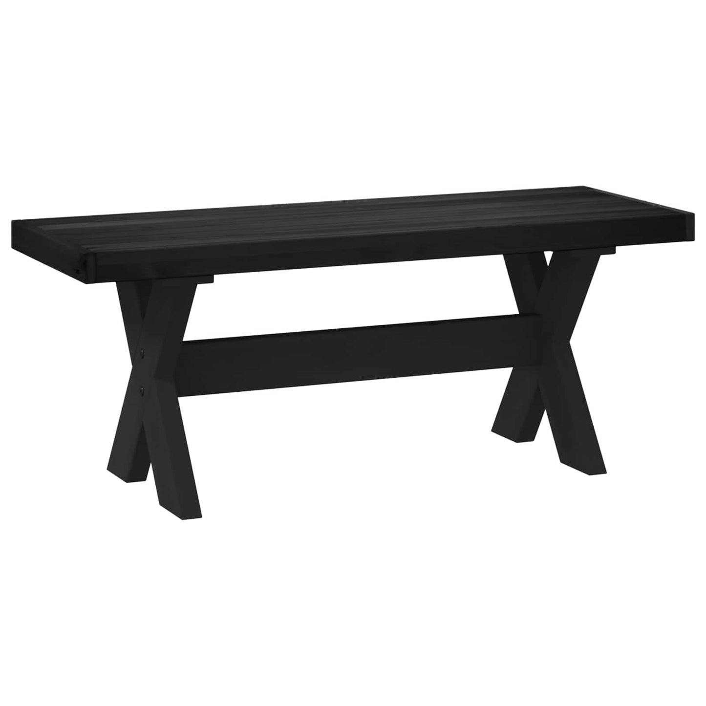 Spisebænk NOAIN 120 x 41 x 45 cm Massivt fyrretræ Sort