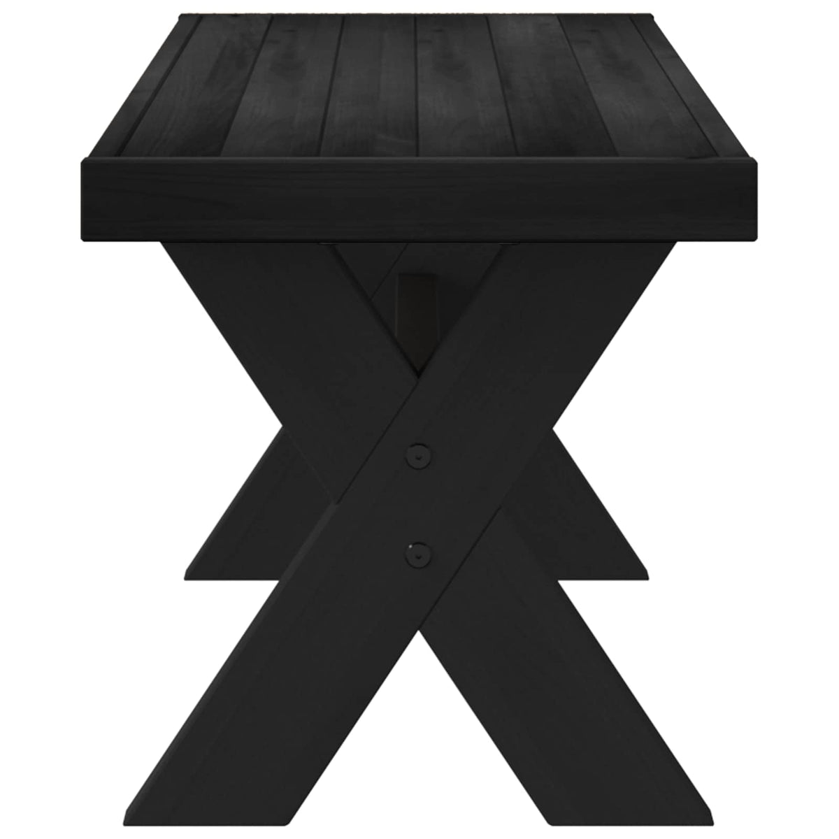 Spisebænk NOAIN 120 x 41 x 45 cm Massivt fyrretræ Sort