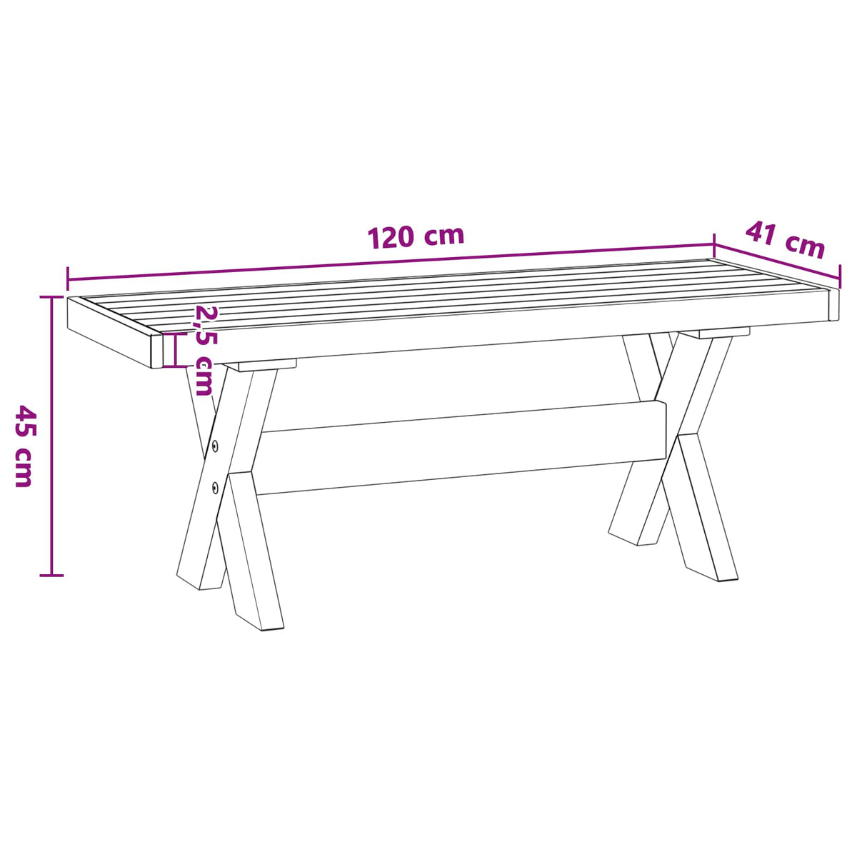 Spisebænk NOAIN 120 x 41 x 45 cm Massivt fyrretræ Sort