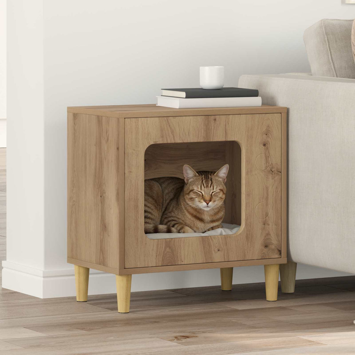 Kat Hus Artisan-eg 51 x 30 x 52 cm Konstrueret træ