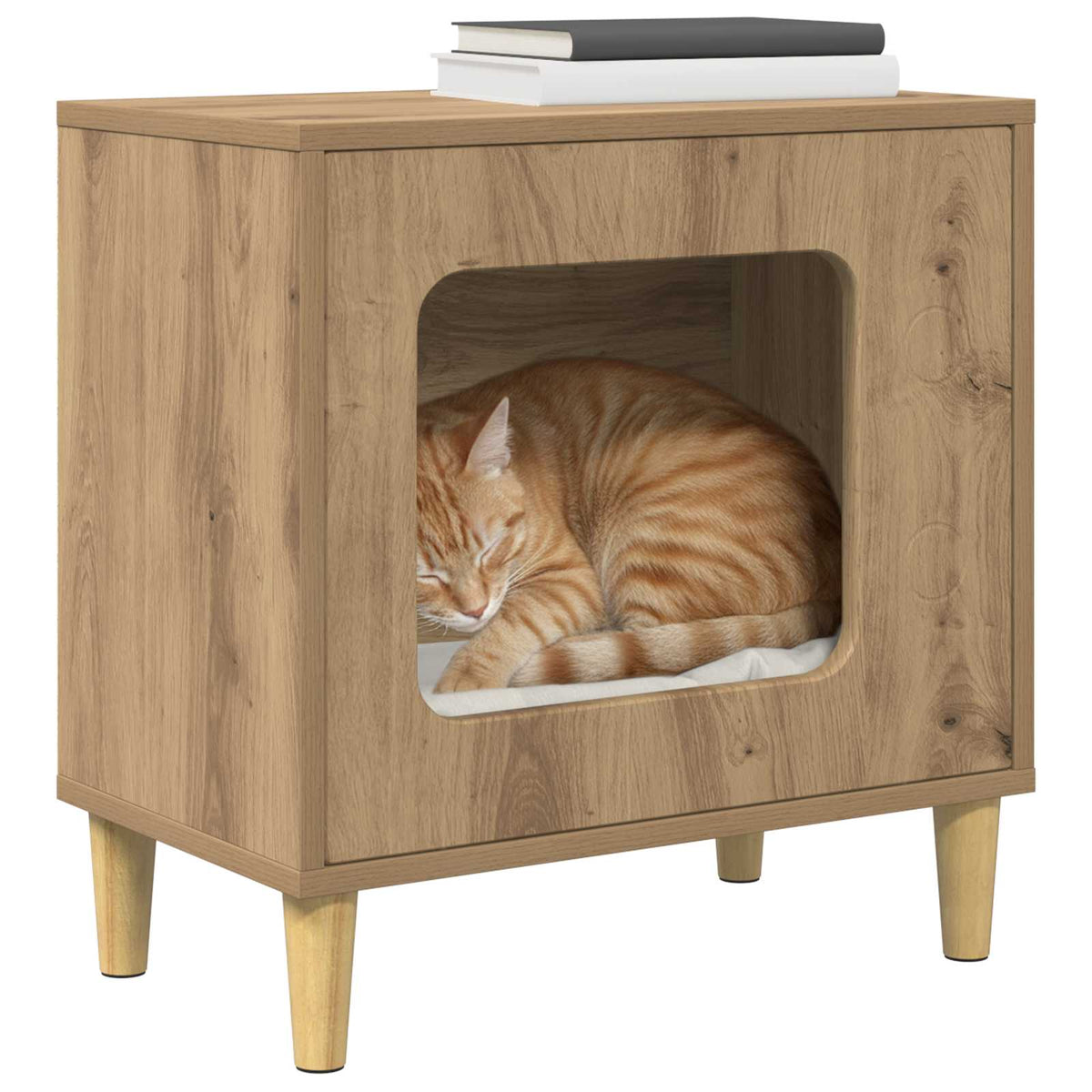 Kat Hus Artisan-eg 51 x 30 x 52 cm Konstrueret træ