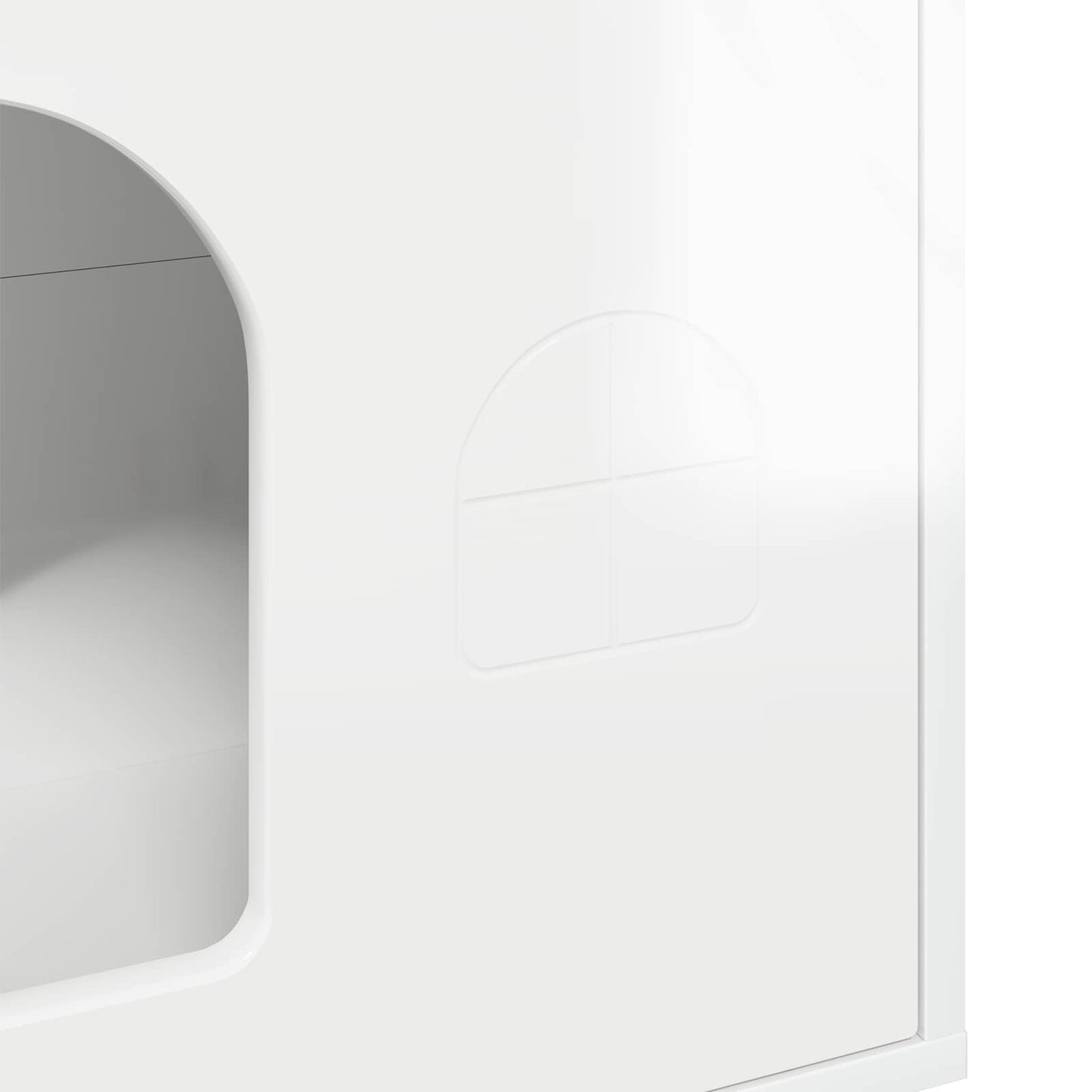 Kat Hus Gloss Hvid 51 x 30 x 52 cm Konstrueret træ