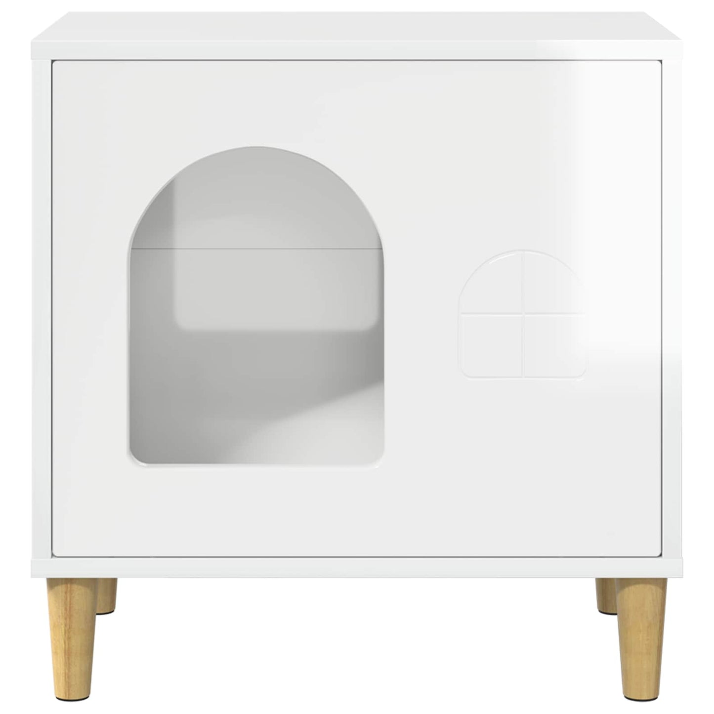 Kat Hus Gloss Hvid 51 x 30 x 52 cm Konstrueret træ