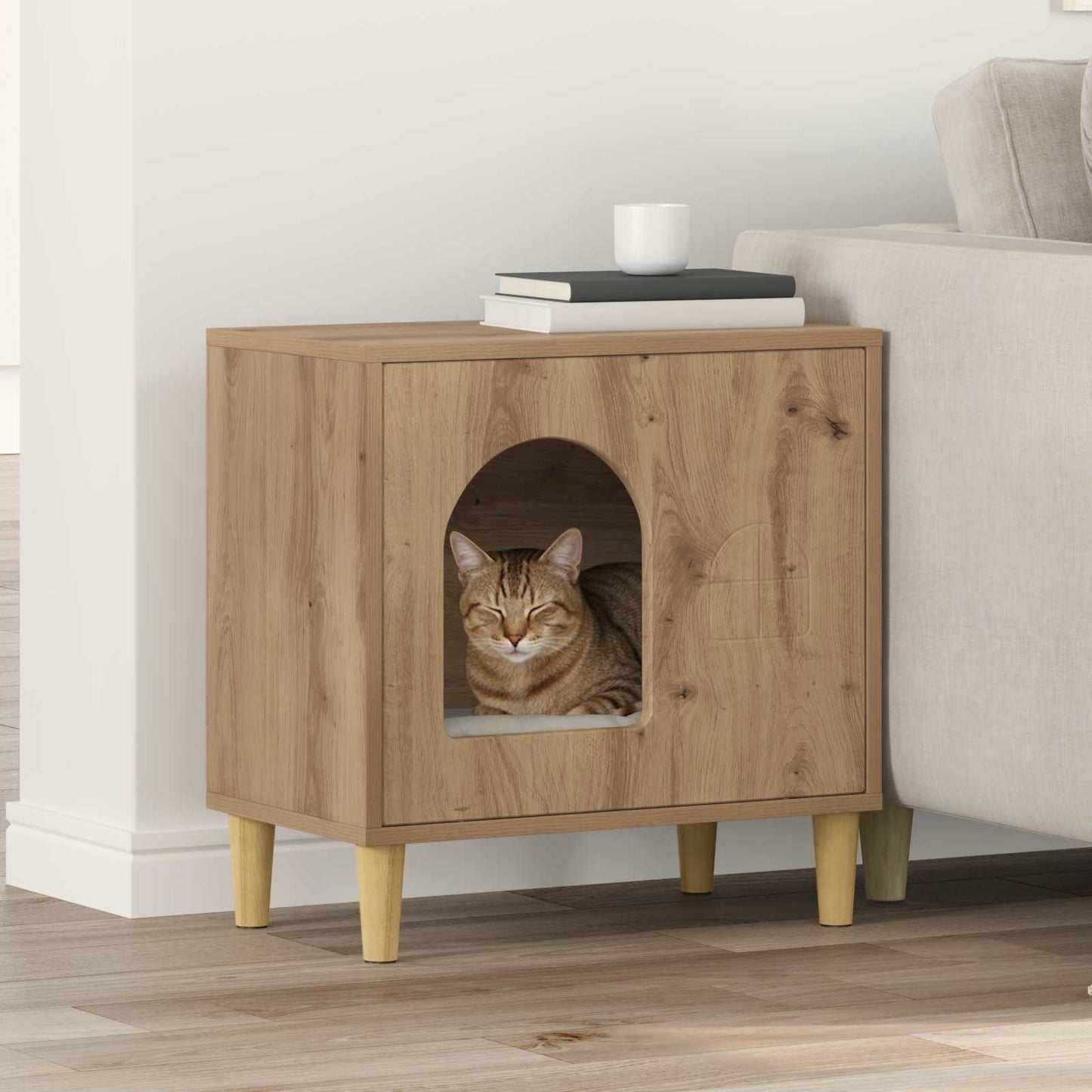 Kat Hus Artisan eg 51 x 30 x 52 cm Konstrueret træ