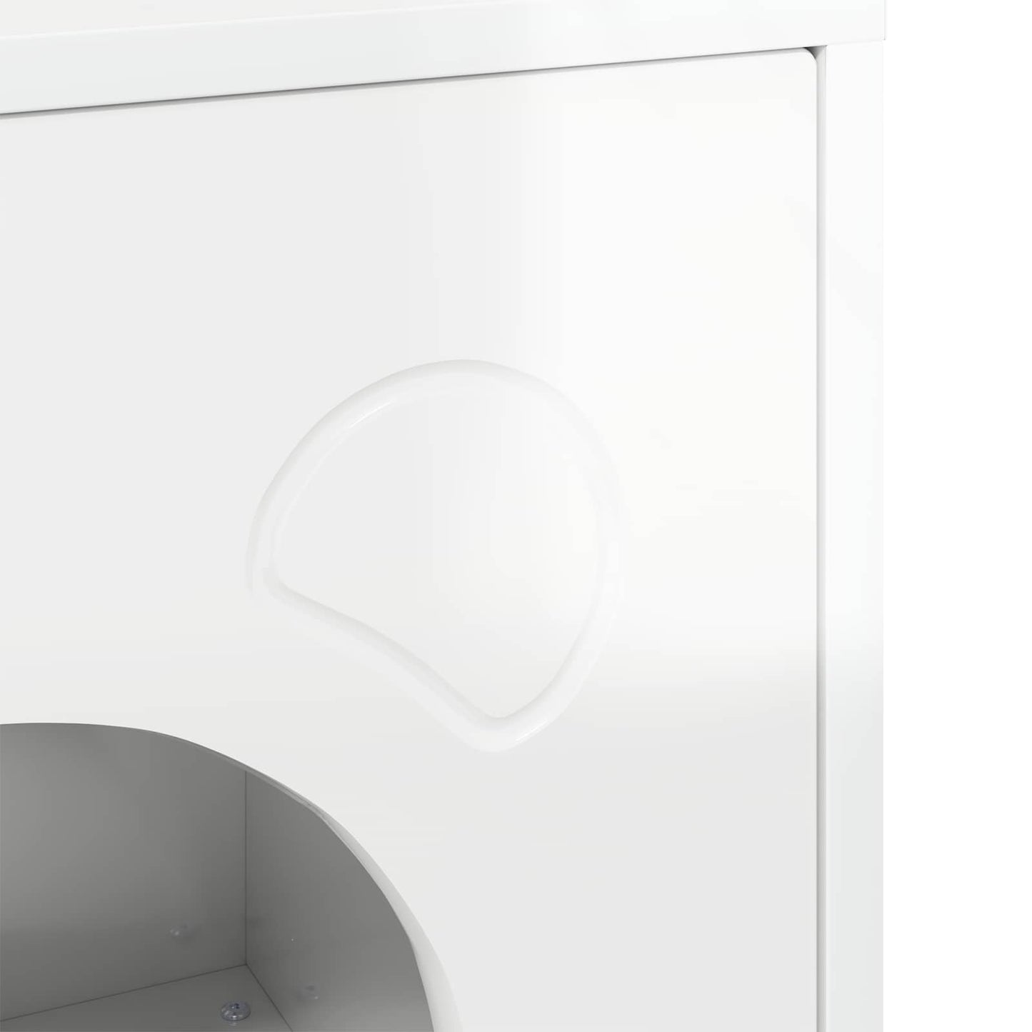 Kat Hus Gloss Hvid 42,5 x 40 x 53 cm Konstrueret træ