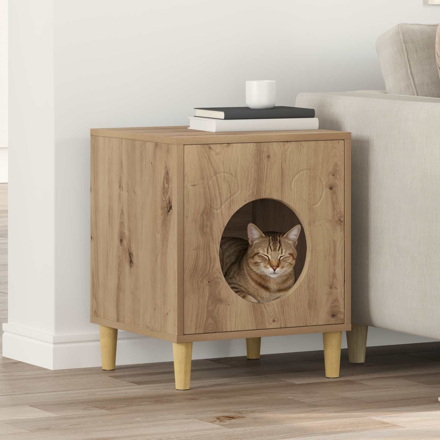 Kat Hus Artisan-eg 42,5 x 40 x 53 cm Konstrueret træ