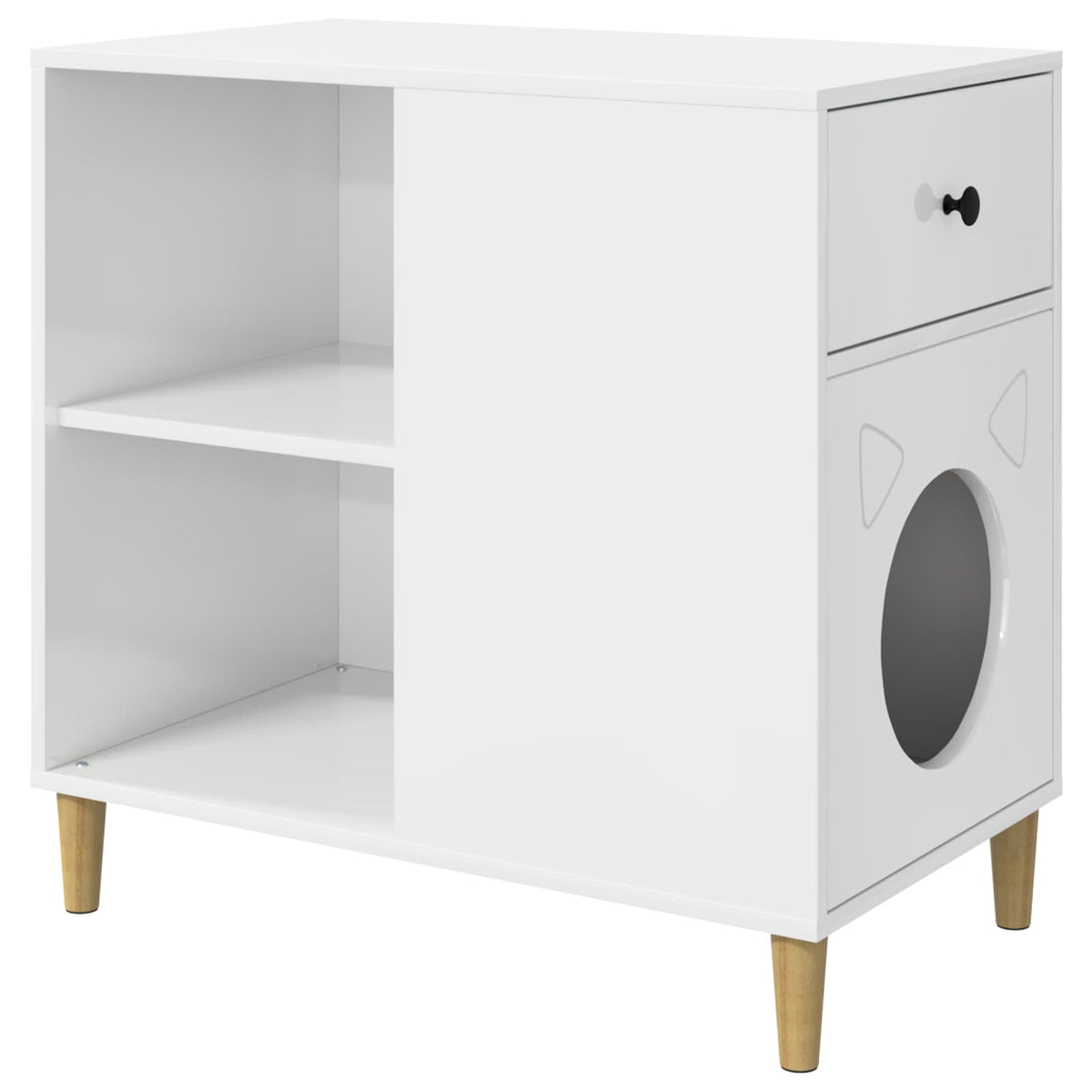 Kat Hus Gloss Hvid 72 x 42,5 x 70 cm Konstrueret træ