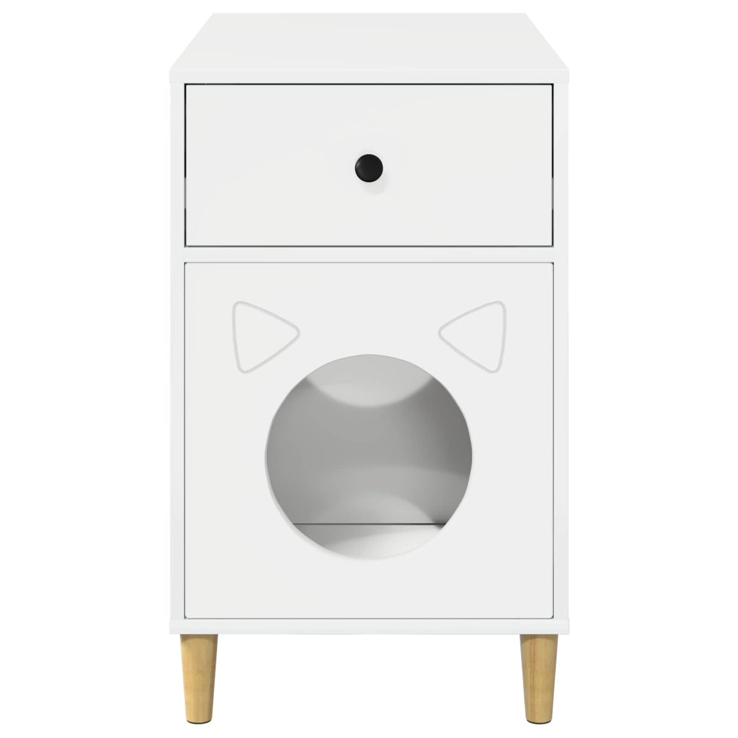 Kat Hus Gloss Hvid 72 x 42,5 x 70 cm Konstrueret træ