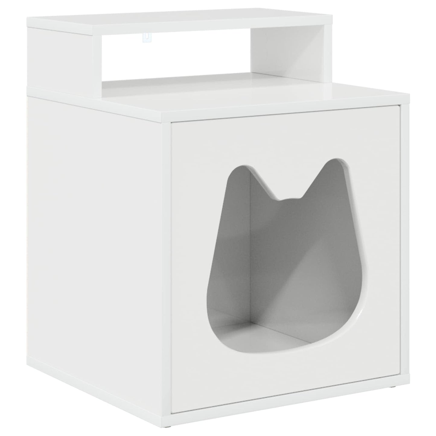 Kat Hus Gloss Hvid 42,5 x 40 x 53,5 cm Konstrueret træ