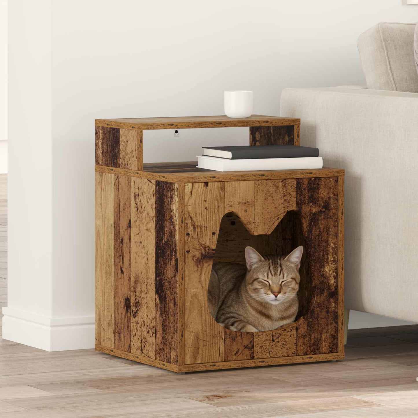 Kat Hus Gammelt træ 42,5 x 40 x 53,5 cm Konstrueret træ