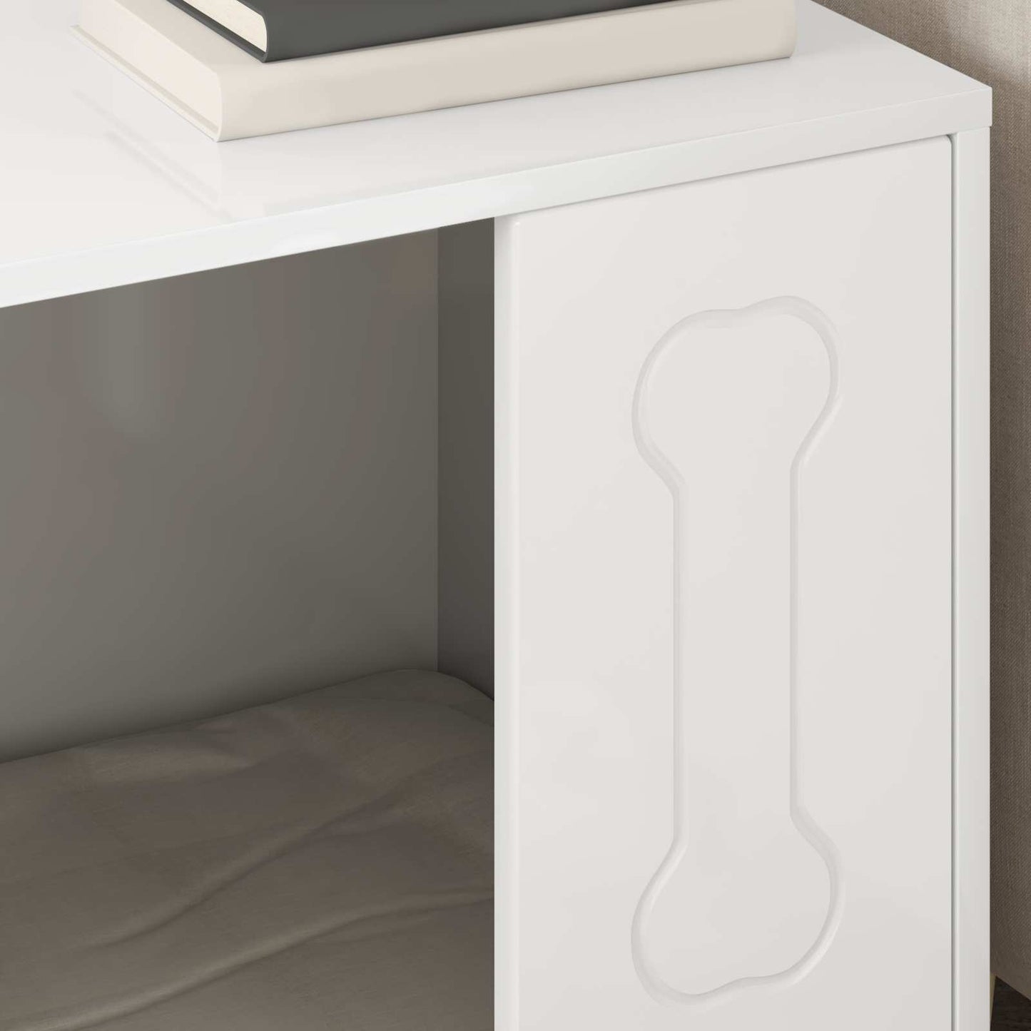 Hundehus Gloss Hvid 44 x 42 x 49 cm Konstrueret træ