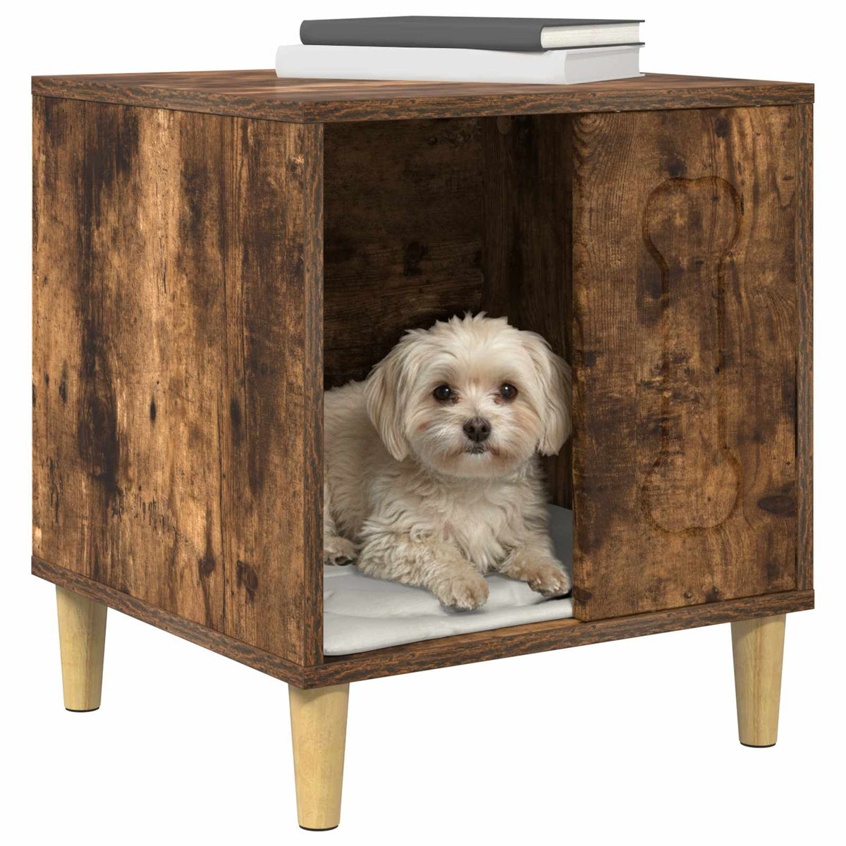 Hundehus Røget eg 44 x 42 x 49 cm Konstrueret træ