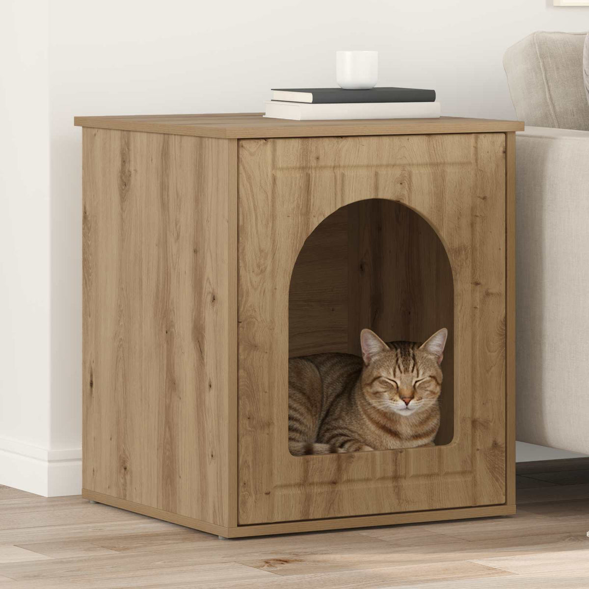 Kat Hus Artisan eg 53 x 52 x 62 cm Konstrueret træ