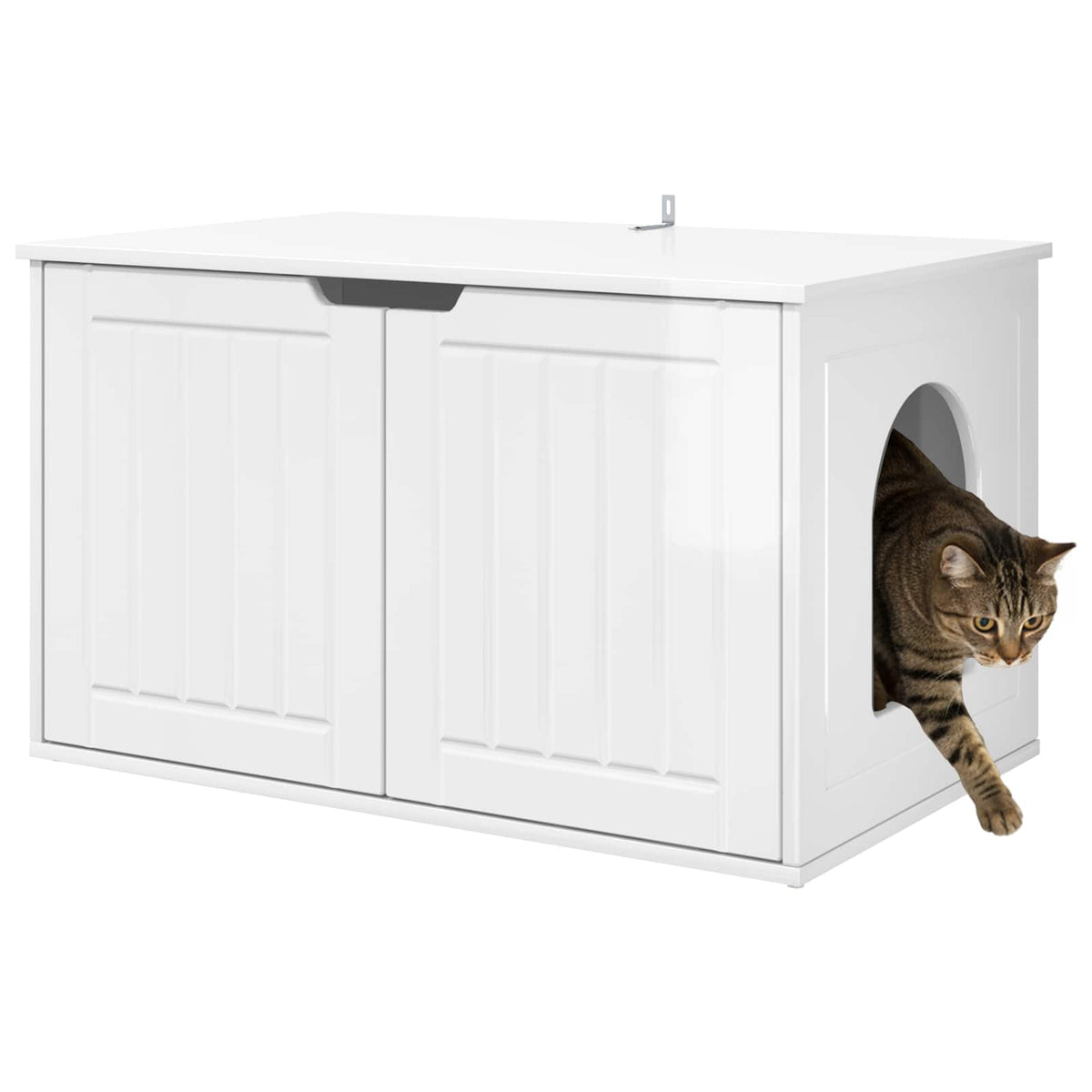 Kat Hus Gloss Hvid 85 x 55 x 50,5 cm Konstrueret træ