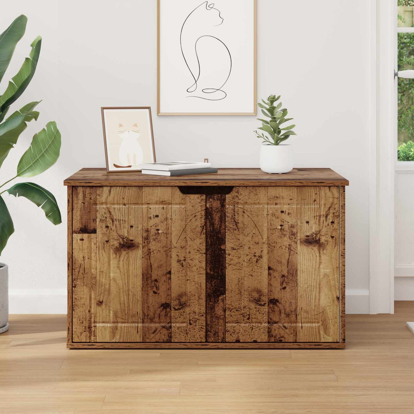 Kat Hus Gammelt træ 85 x 55 x 50,5 cm Konstrueret træ