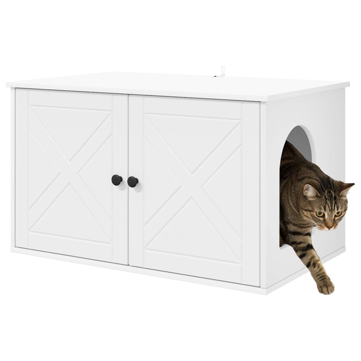 Kat Hus Hvid 85 x 55 x 50,5 cm Konstrueret træ