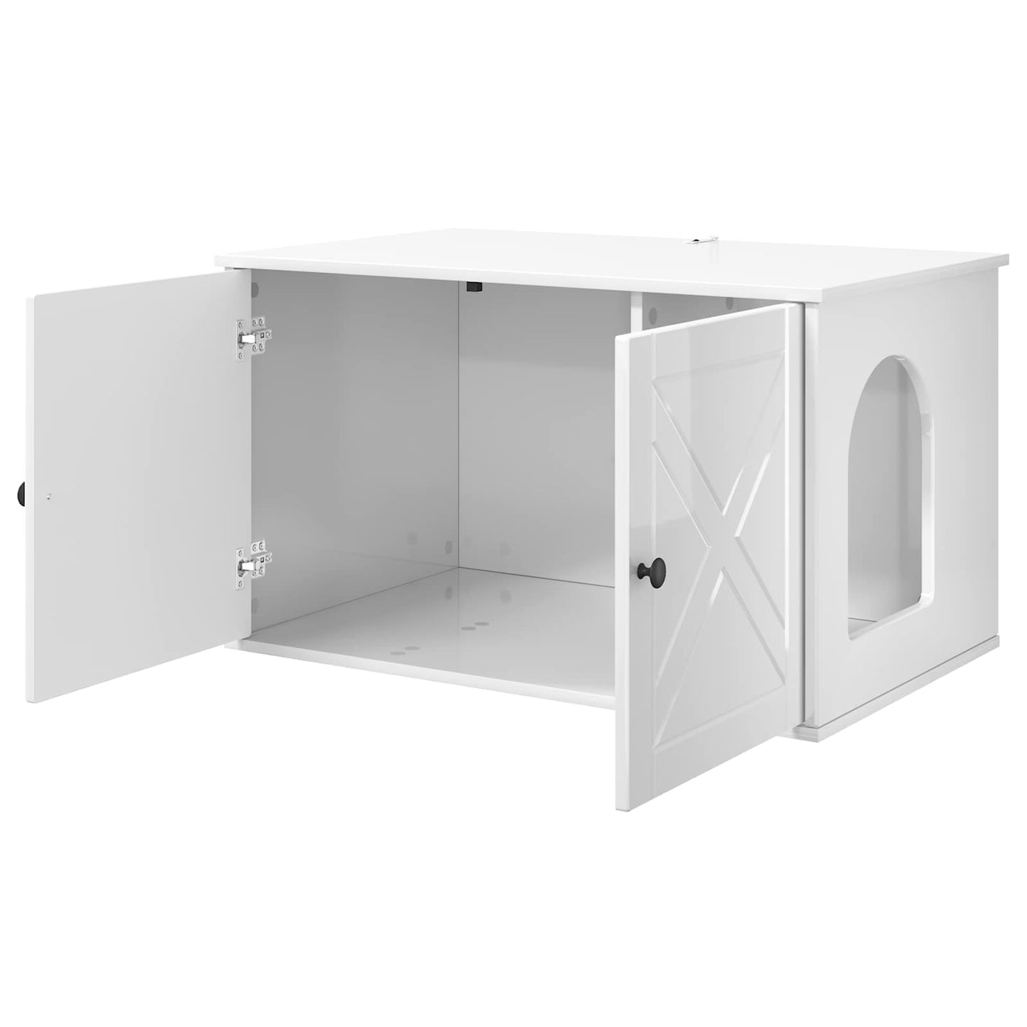 Kat Hus Gloss Hvid 85 x 55 x 50,5 cm Konstrueret træ