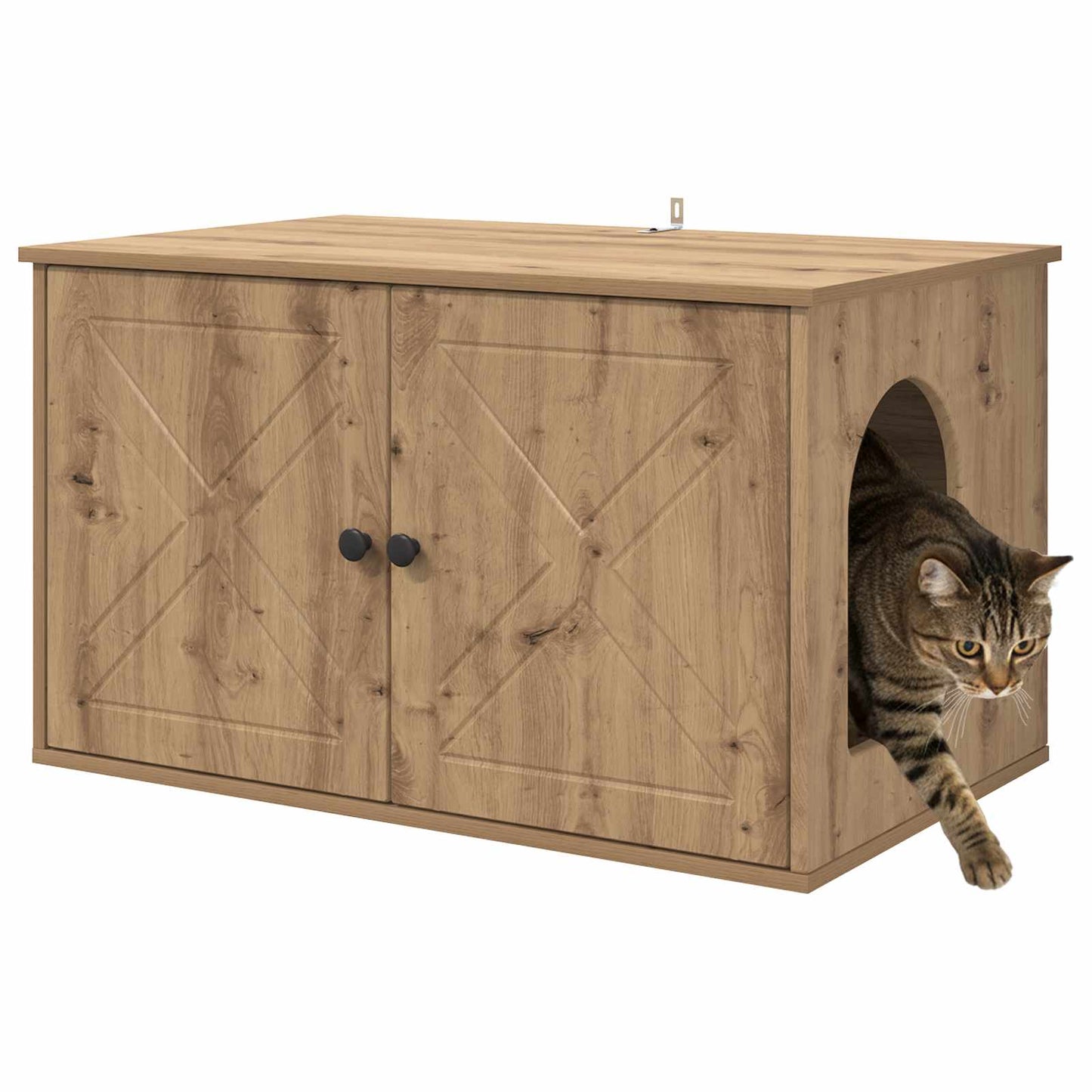 Kat Hus Artisan-eg 85 x 55 x 50,5 cm Konstrueret træ