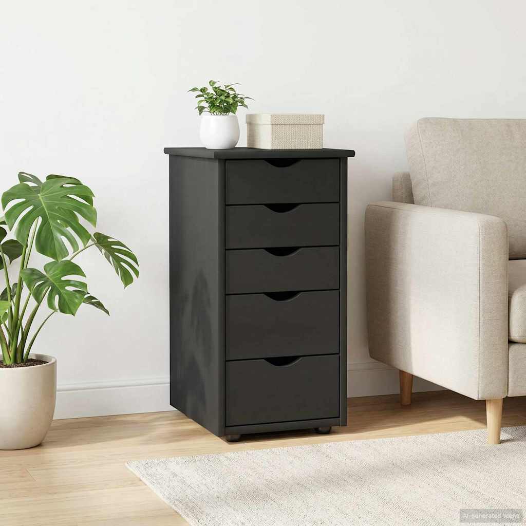 Kabinet 34 x 39 x 61,5 cm Massivt fyrretræ Grå