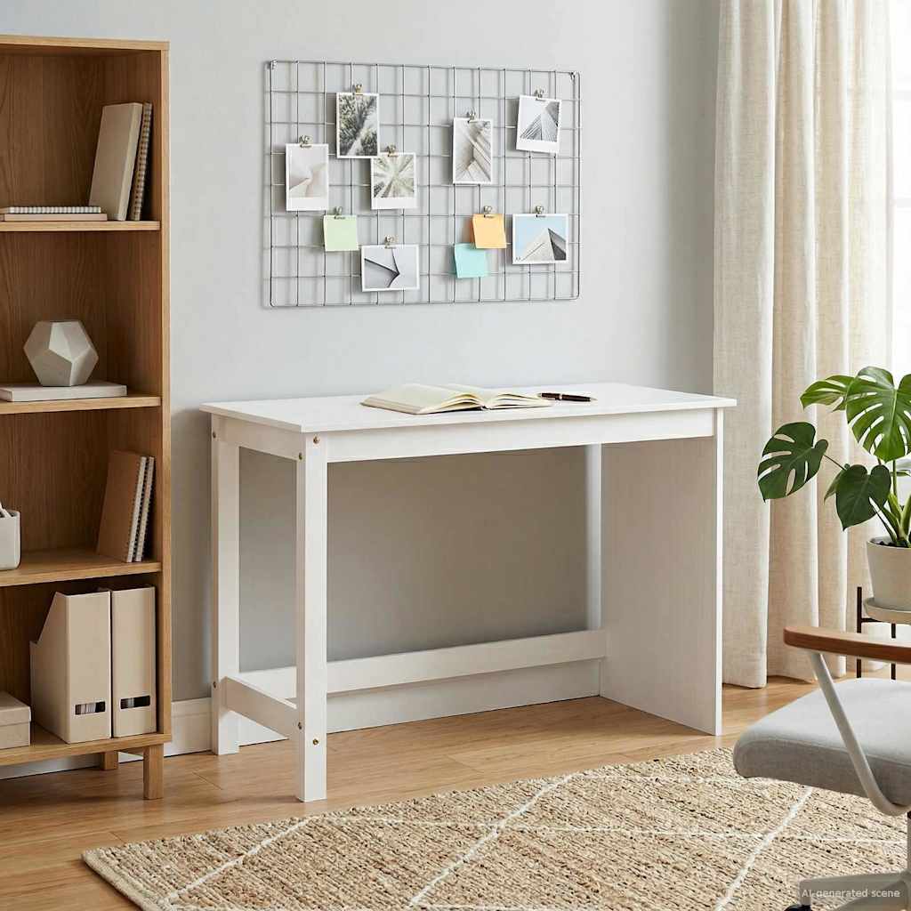 Bord Hvid 112 x 50 x 75 cm Massivt fyrretræ