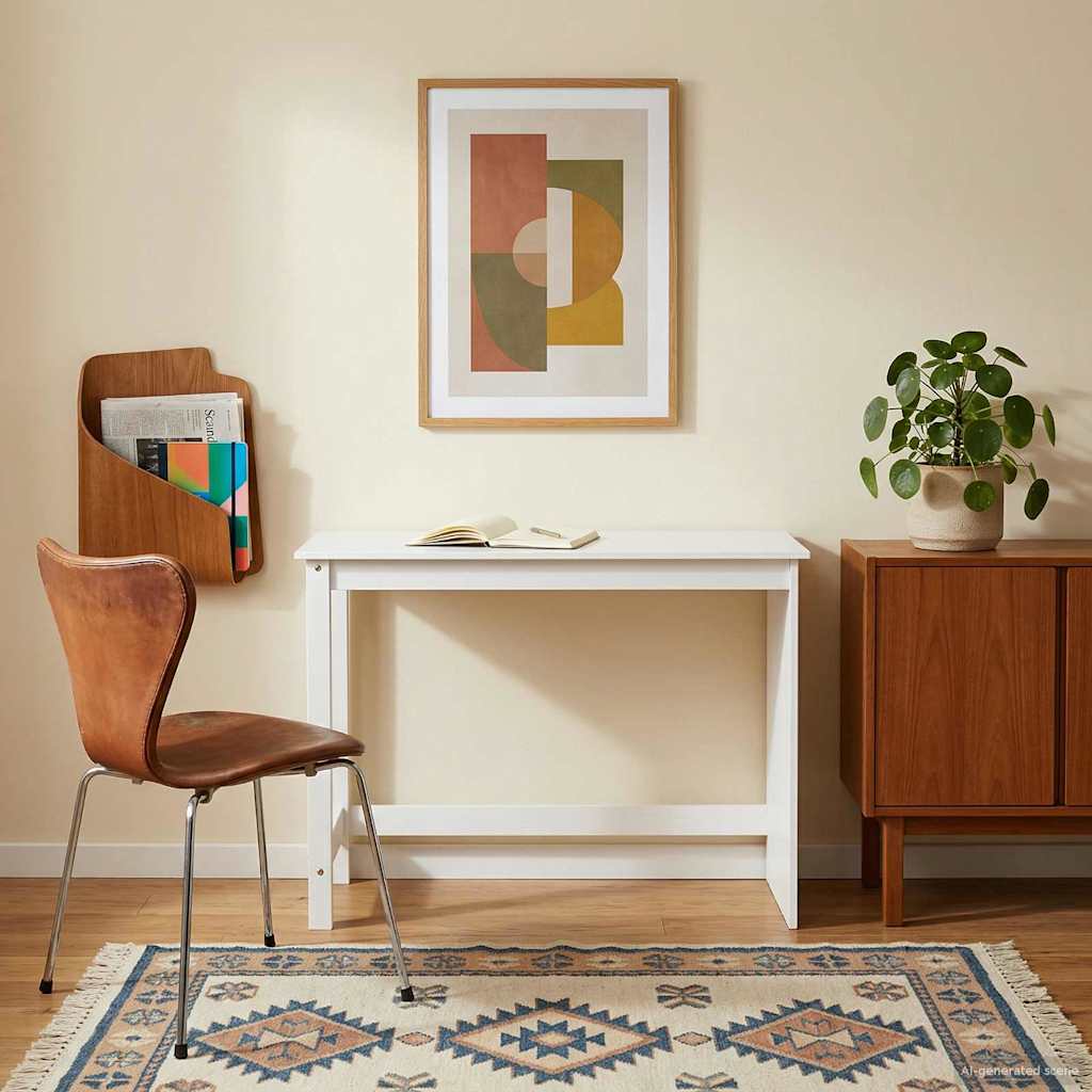 Bord Hvid 112 x 50 x 75 cm Massivt fyrretræ