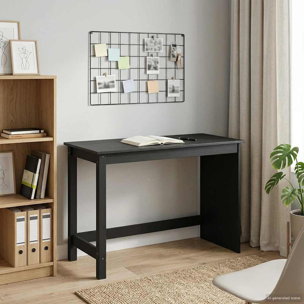 Bord Sort 112 x 50 x 75 cm Massivt fyrretræ