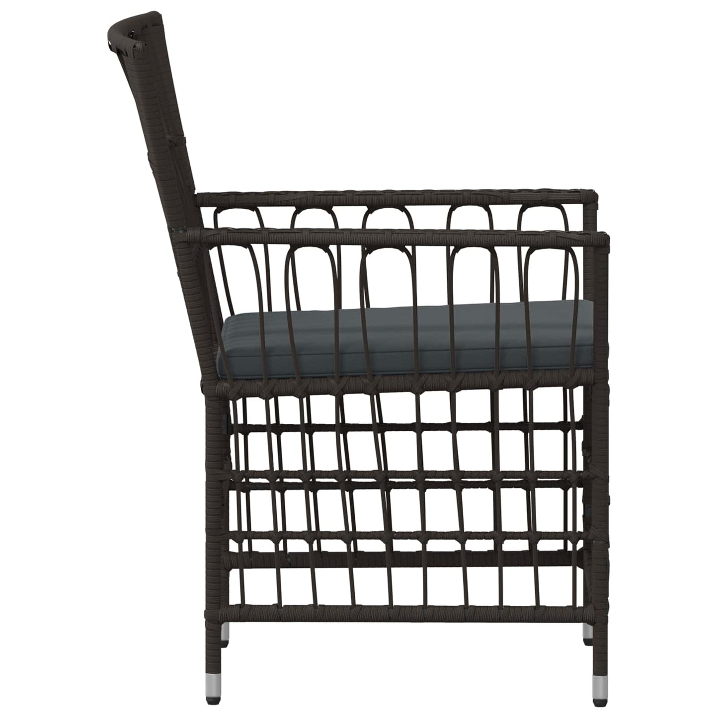 Havestole 2 stk. Sort PE rattan, stål og polyesterstof