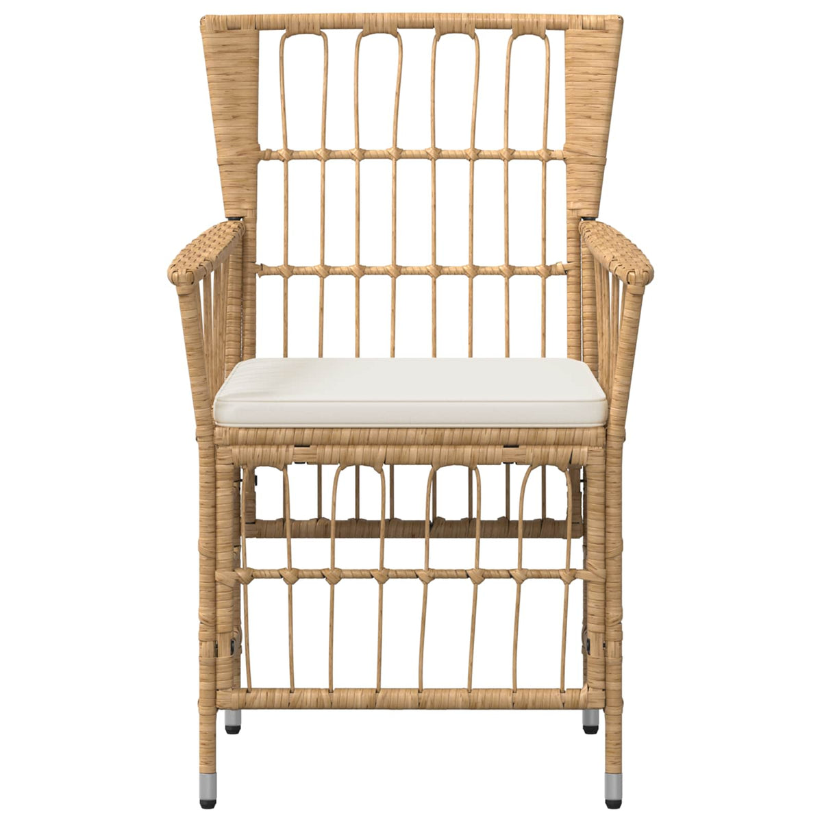 Havestole 2 stk. Naturfarvet PE rattan, stål og polyesterstof