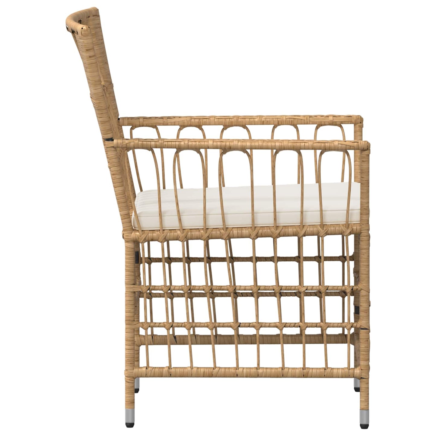 Havestole 2 stk. Naturfarvet PE rattan, stål og polyesterstof