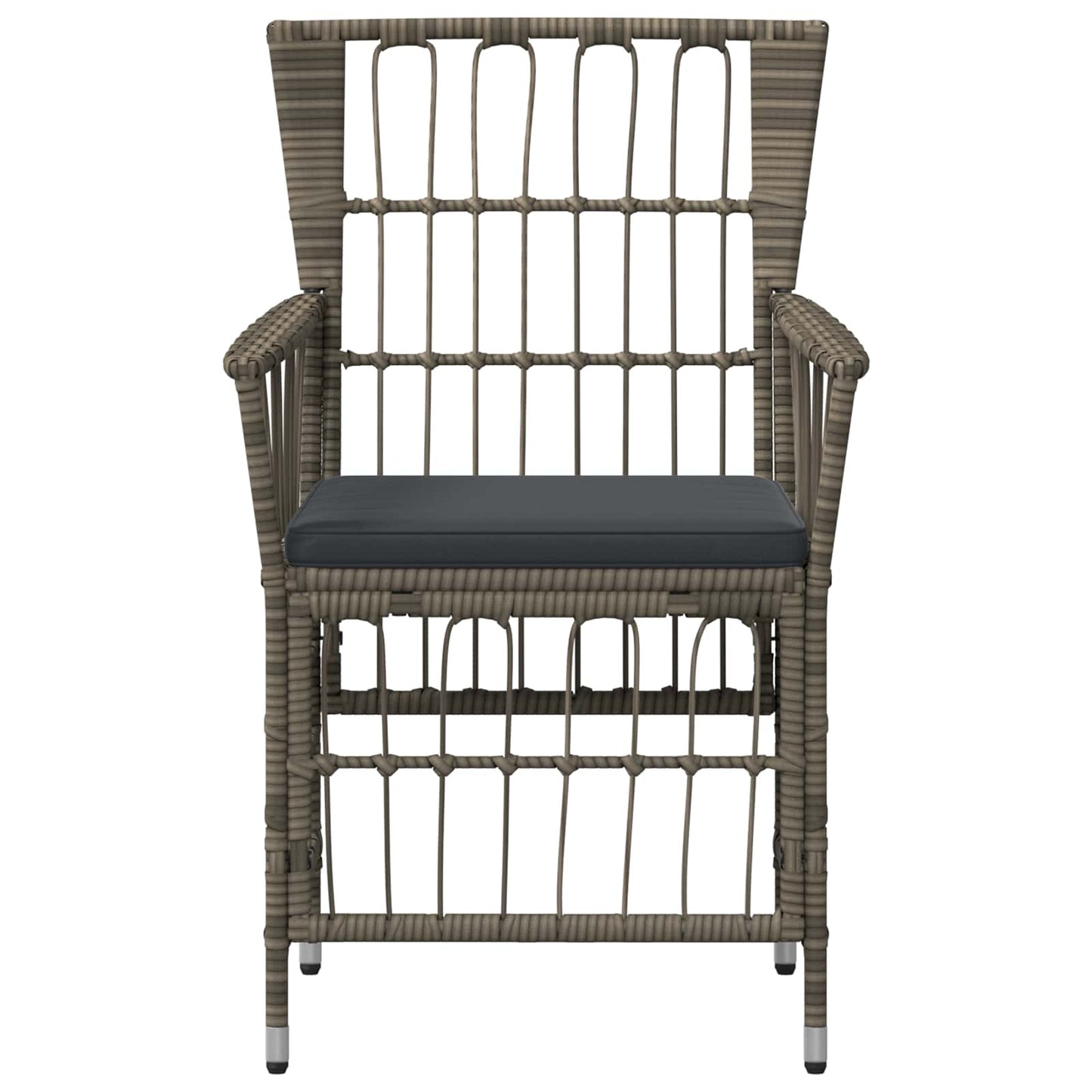 Havestole 4 stk. Grå polyrattan