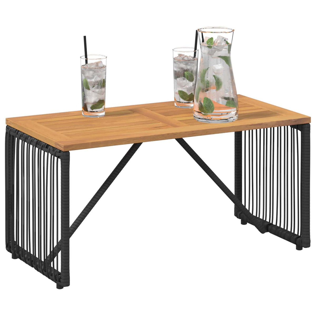 Udendørs Bord Sort og Brunt 80 x 40 x 40 cm polyrattan