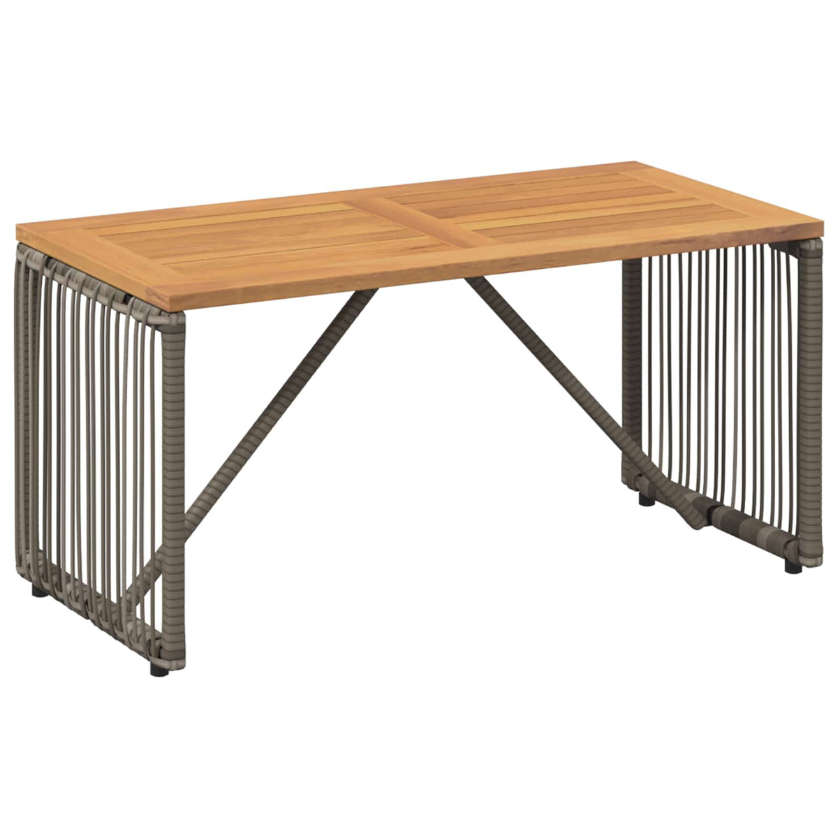 Udendørs Bord Grå og Brun 80 x 40 x 40 cm polyrattan