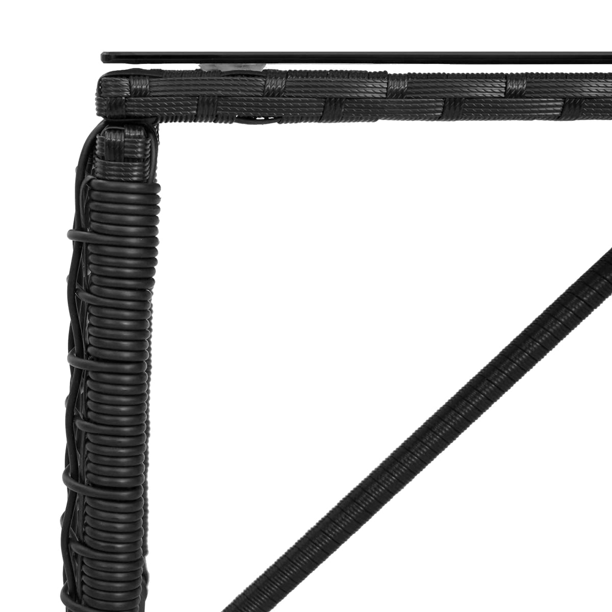 Udendørs Bord Sort 80 x 40 x 40 cm PE Rattan og Glas