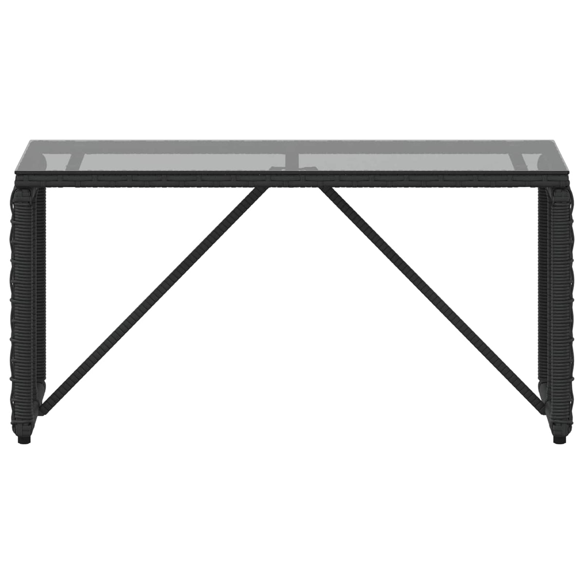 Udendørs Bord Sort 80 x 40 x 40 cm PE Rattan og Glas